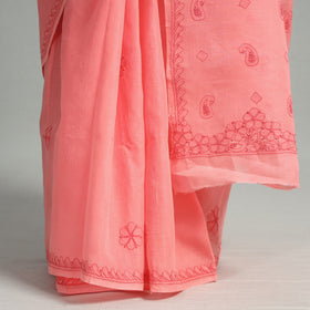  Lucknow Chikankari Hand Embroidery Terivoile Cotton Saree 11 Online at iTokri.com