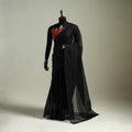 Black - Nazaakat Kota Doria Cotton Plain Saree with Blouse & Jewellery Set 16