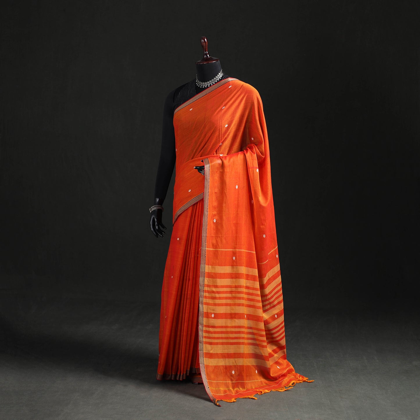 Dharwad Woven Thread Buti Mercerised Cotton Saree with Border 72