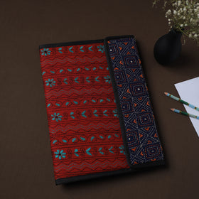 Red Handcrafted Bengal Kantha Work File Folder