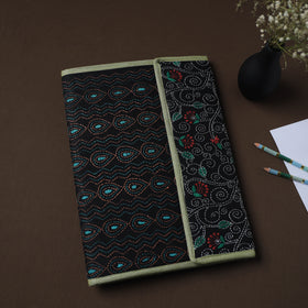 Black Handcrafted Bengal Kantha Work File Folder