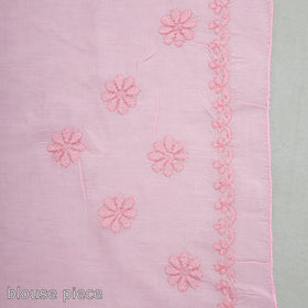 Buy Lucknow Chikankari Hand Embroidery Terivoile Cotton Saree 12 Online at iTokri.com