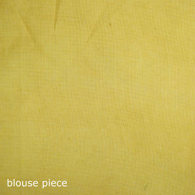 Yellow - Nazaakat Kota Doria Cotton Plain Saree with Blouse & Jewellery Set 17