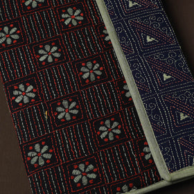 Black Handcrafted Bengal Kantha Work File Folder