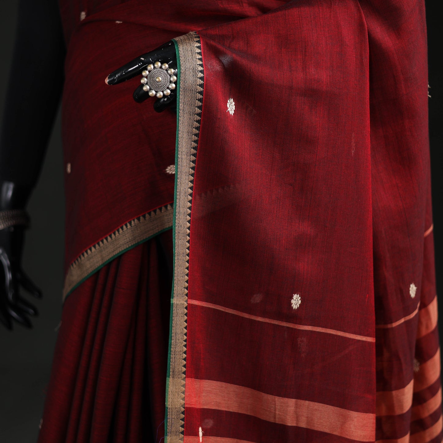 Dharwad Woven Thread Buti Mercerised Cotton Saree with Border 75