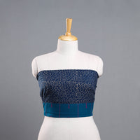 Blue - Block Print Cotton Pipad Blouse Piece 44