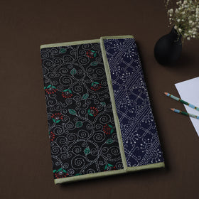 Black Handcrafted Bengal Kantha Work File Folder