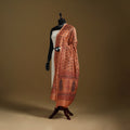 Orange - Natural Dyed Block Printed Chanderi Silk Bagh Dupatta 45