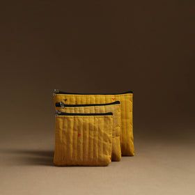 Yellow - handmade multipurpose utility pouches (set of 3)