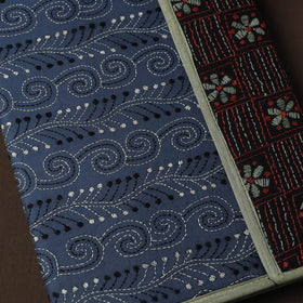 Blue Handcrafted Bengal Kantha Work File Folder