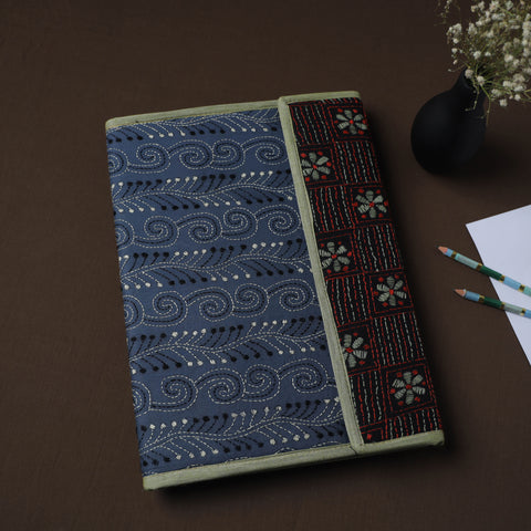 Blue Handcrafted Bengal Kantha Work File Folder