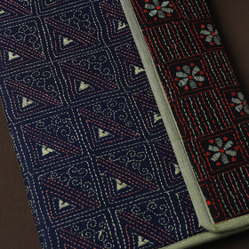 Blue Handcrafted Bengal Kantha Work File Folder