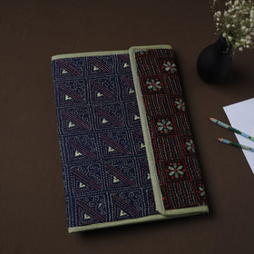 Blue Handcrafted Bengal Kantha Work File Folder
