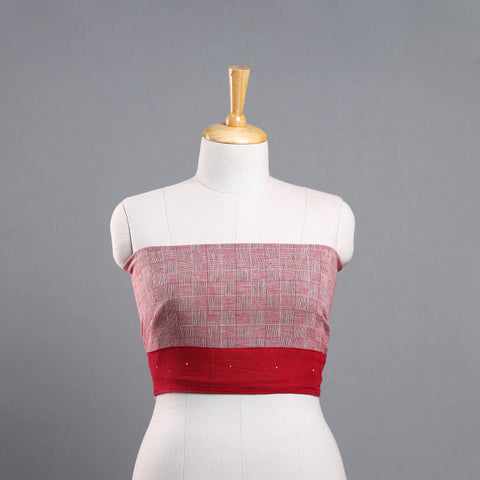 Red - Cotton Handloom Blouse Piece 56