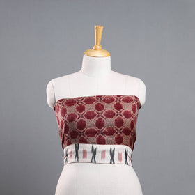 Red - woollen bagh blouse piece 58 - handcrafted