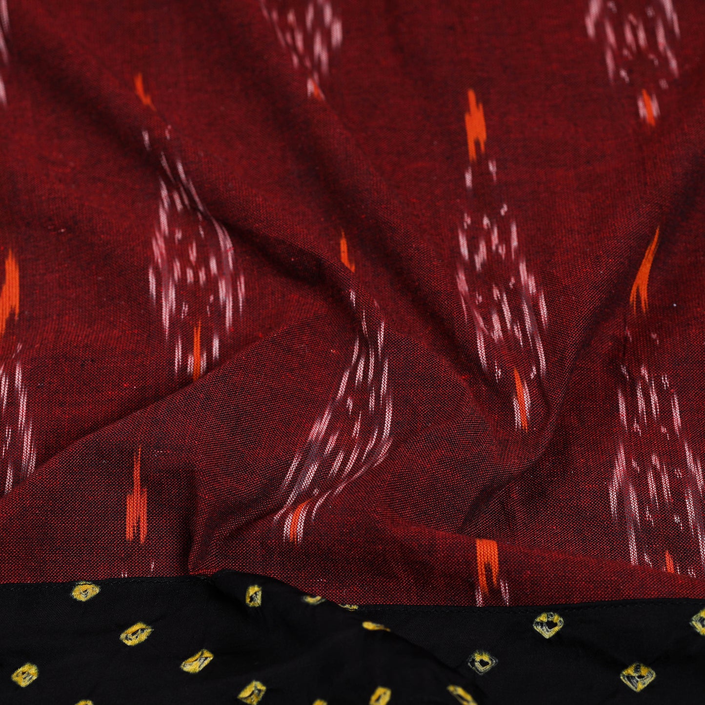 Maroon - Cotton Pochampally Ikat Blouse Piece 07