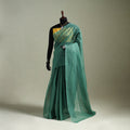 Green - Nazaakat Kota Doria Cotton Plain Saree with Blouse & Jewellery Set 21