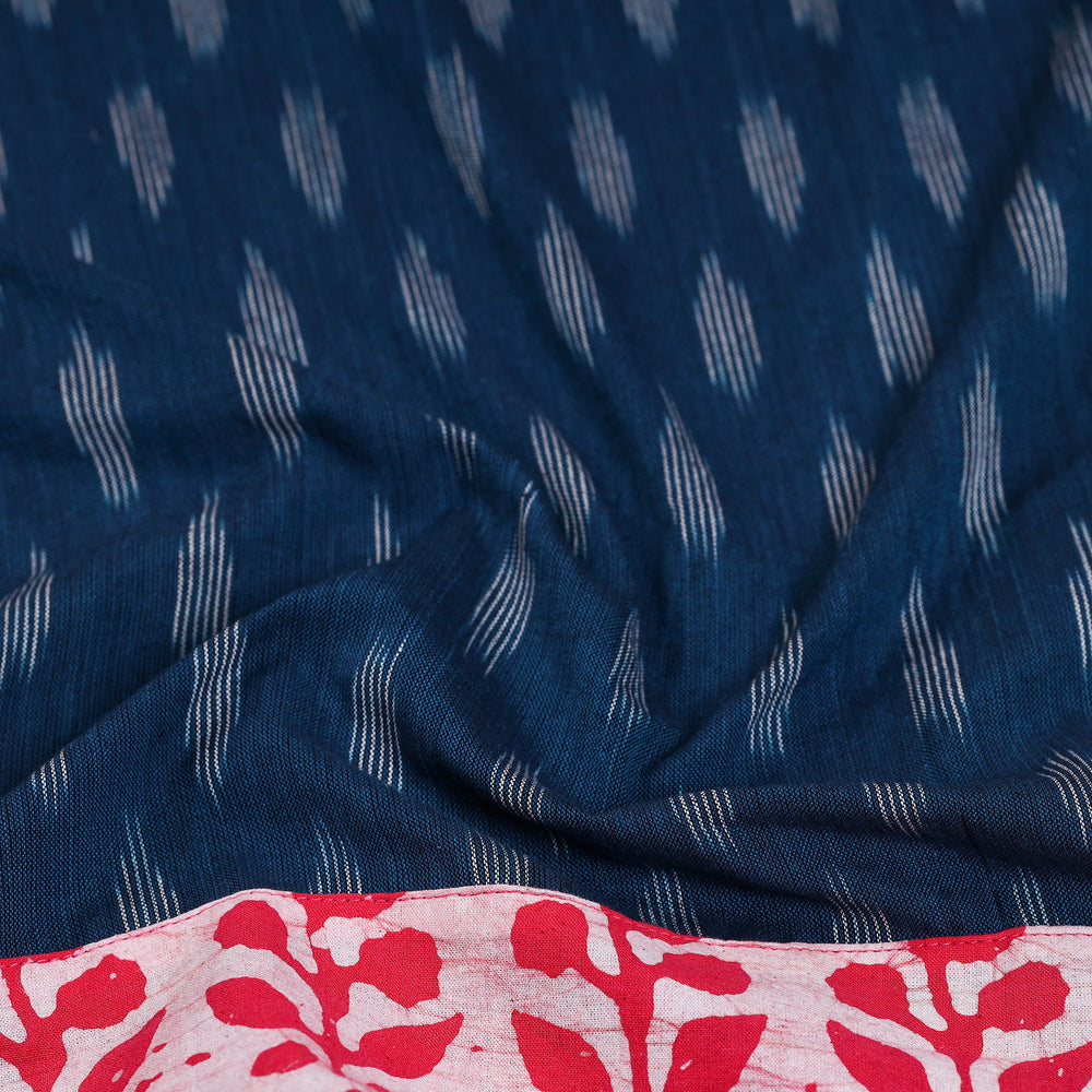 Blue - Cotton Pochampally Ikat Blouse Piece 13