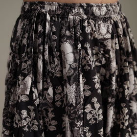 Bagru Hand Block Print 24 Kali Patchwork Natural Dyed Cotton Long Skirt 04
