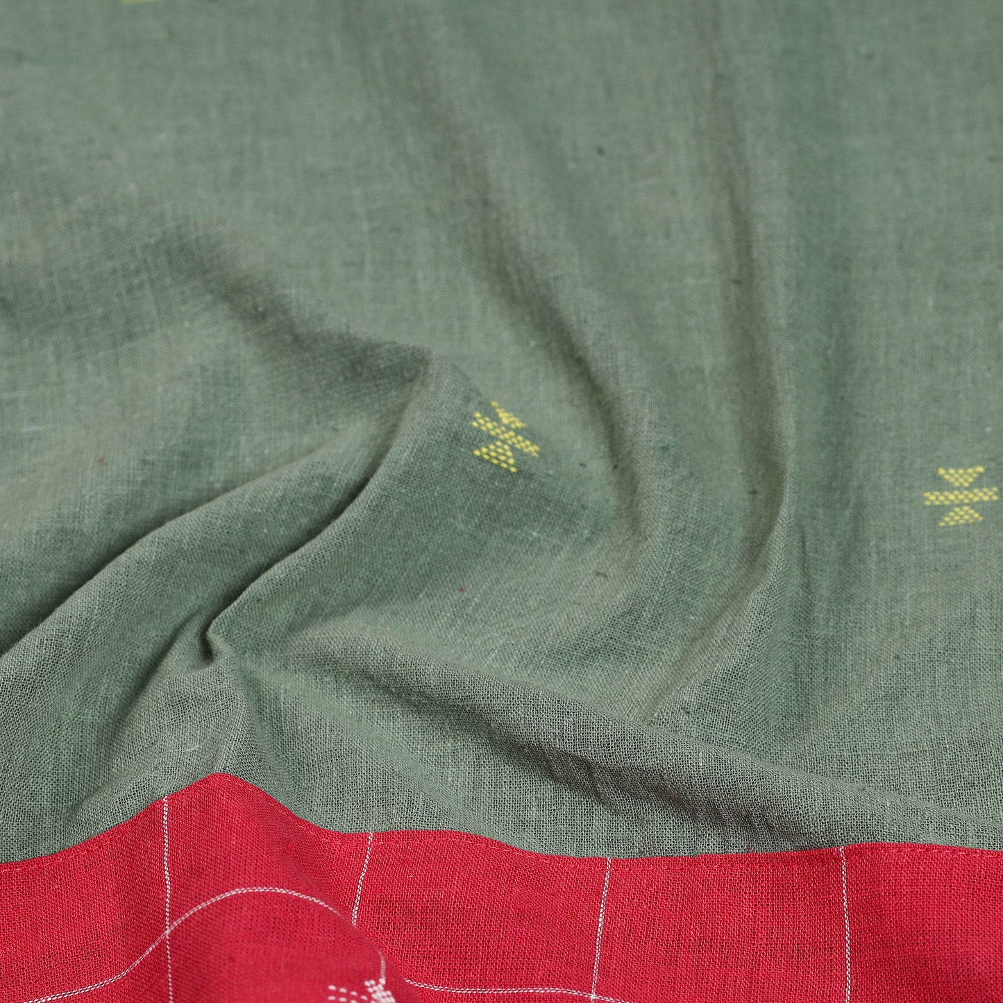 Green - Organic Kala Cotton Handloom Blouse Piece 27