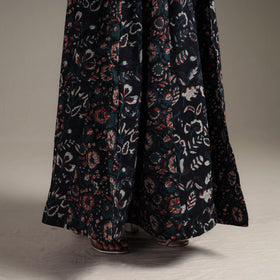 Bagru Hand Block Print 24 Kali Patchwork Natural Dyed Cotton Long Skirt 05