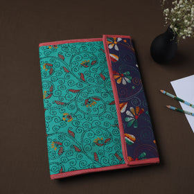 Green Handcrafted Bengal Kantha Work File Folder