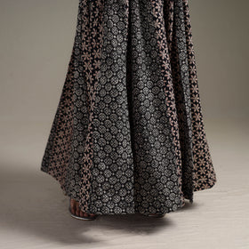 Bagru Hand Block Print 24 Kali Patchwork Natural Dyed Cotton Long Skirt 07