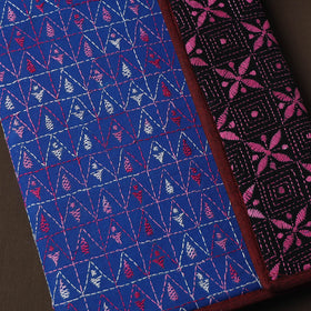 Blue Handcrafted Bengal Kantha Work File Folder