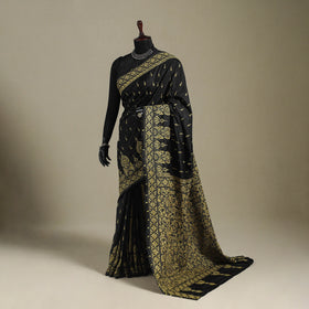 Black - hand embroidery bangalore silk handloom bengal