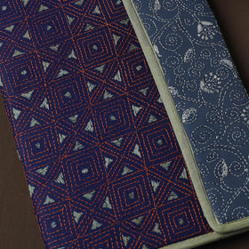 Blue Handcrafted Bengal Kantha Work File Folder
