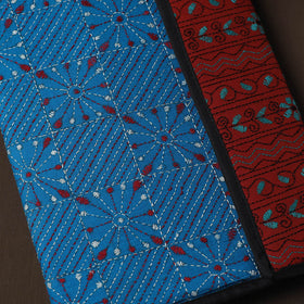 Blue  Handcrafted Bengal Kantha Work File Folder