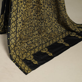 Black - hand embroidery bangalore silk handloom bengal
