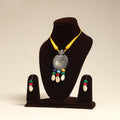 Navratri Special! Yellow German Silver Shell & Thread Beads Necklace Set