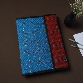 Blue  Handcrafted Bengal Kantha Work File Folder