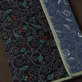 Black Handcrafted Bengal Kantha Work File Folder
