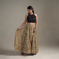 Bagru Hand Block Print 24 Kali Patchwork Natural Dyed Cotton Long Skirt 09