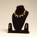 Navratri Special! Yellow German Silver Thread Beads Necklace Set