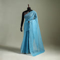 Blue - Nazaakat Kota Doria Cotton Plain Saree with Blouse & Jewellery Set 25