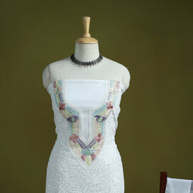 Lucknowi Hand Embroidered Chikankari Georgette 3pc Unstitched Dress Material 01