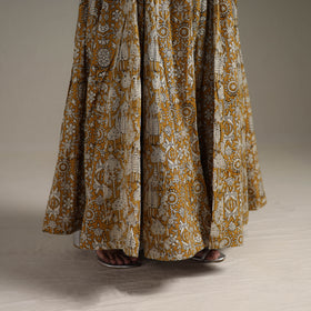 Bagru Hand Block Print 24 Kali Patchwork Natural Dyed Cotton Long Skirt 09