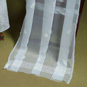 Lucknowi Hand Embroidered Chikankari Georgette 3pc Unstitched Dress Material 01