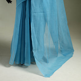Blue - Nazaakat Kota Doria Cotton Plain Saree with Blouse & Jewellery Set 25