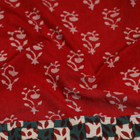 Red - Block Print Cotton Pipad Blouse Piece 50