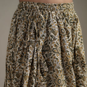 Bagru Hand Block Print 24 Kali Patchwork Natural Dyed Cotton Long Skirt 10
