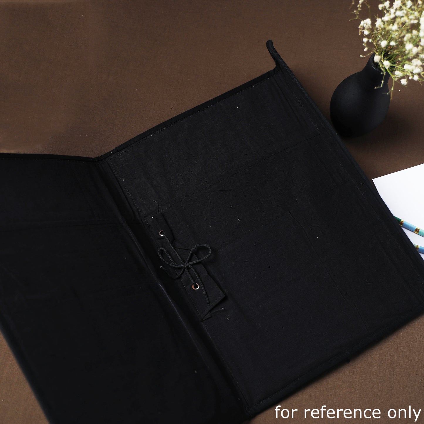 White Natural Leaf Art Work Fabric File Folder