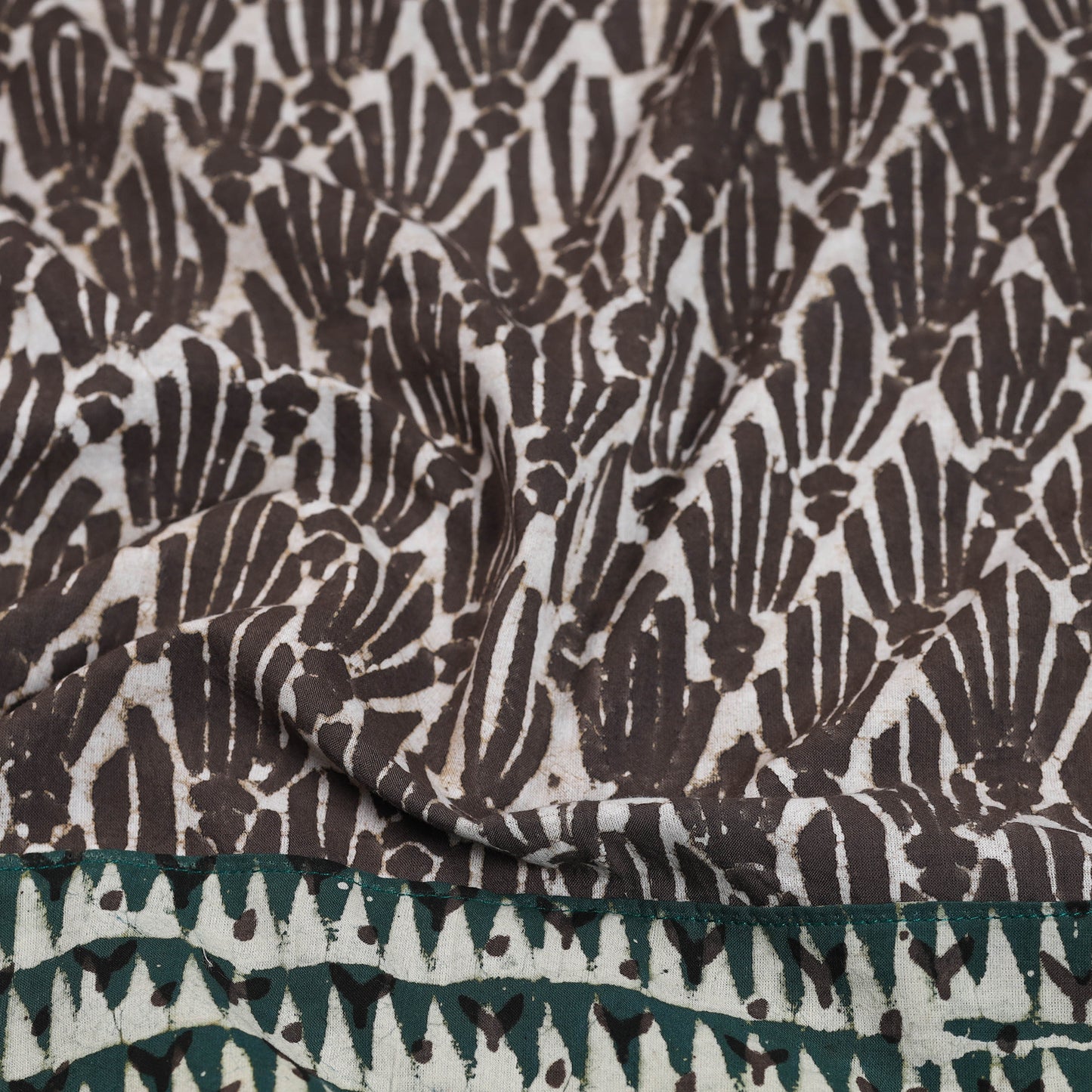 Brown - Block Print Cotton Pipad Blouse Piece 53