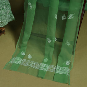 Lucknowi Hand Embroidered Chikankari Georgette 3pc Unstitched Dress Material 02