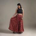 Bagru Hand Block Print 24 Kali Patchwork Natural Dyed Cotton Long Skirt 11