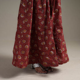 Bagru Hand Block Print 24 Kali Patchwork Natural Dyed Cotton Long Skirt 11