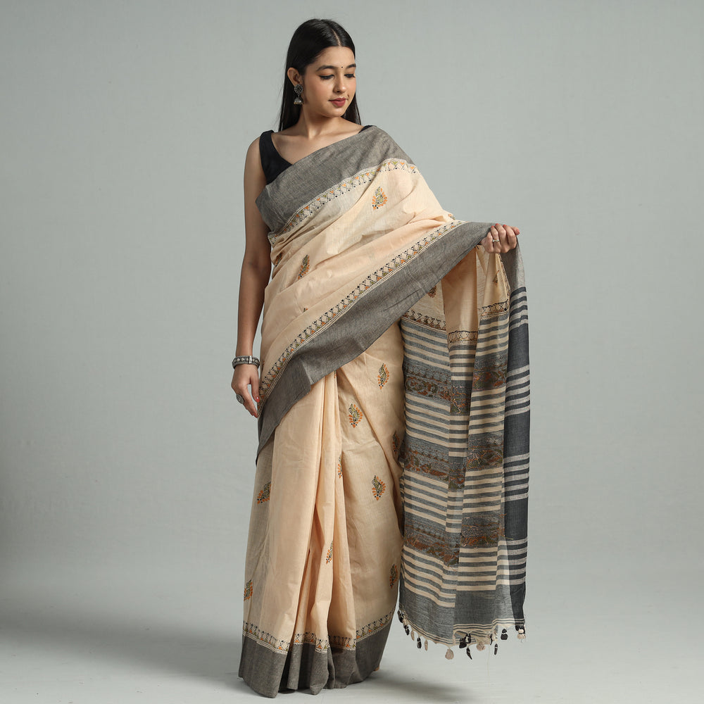 Kantha Embroidery Saree